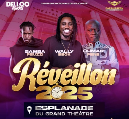 Concert solidaire de Wally Seck, Omar Pene et Samba Peuzzi pour le nouvel an à l'esplanade du grand théâtre de Dakar